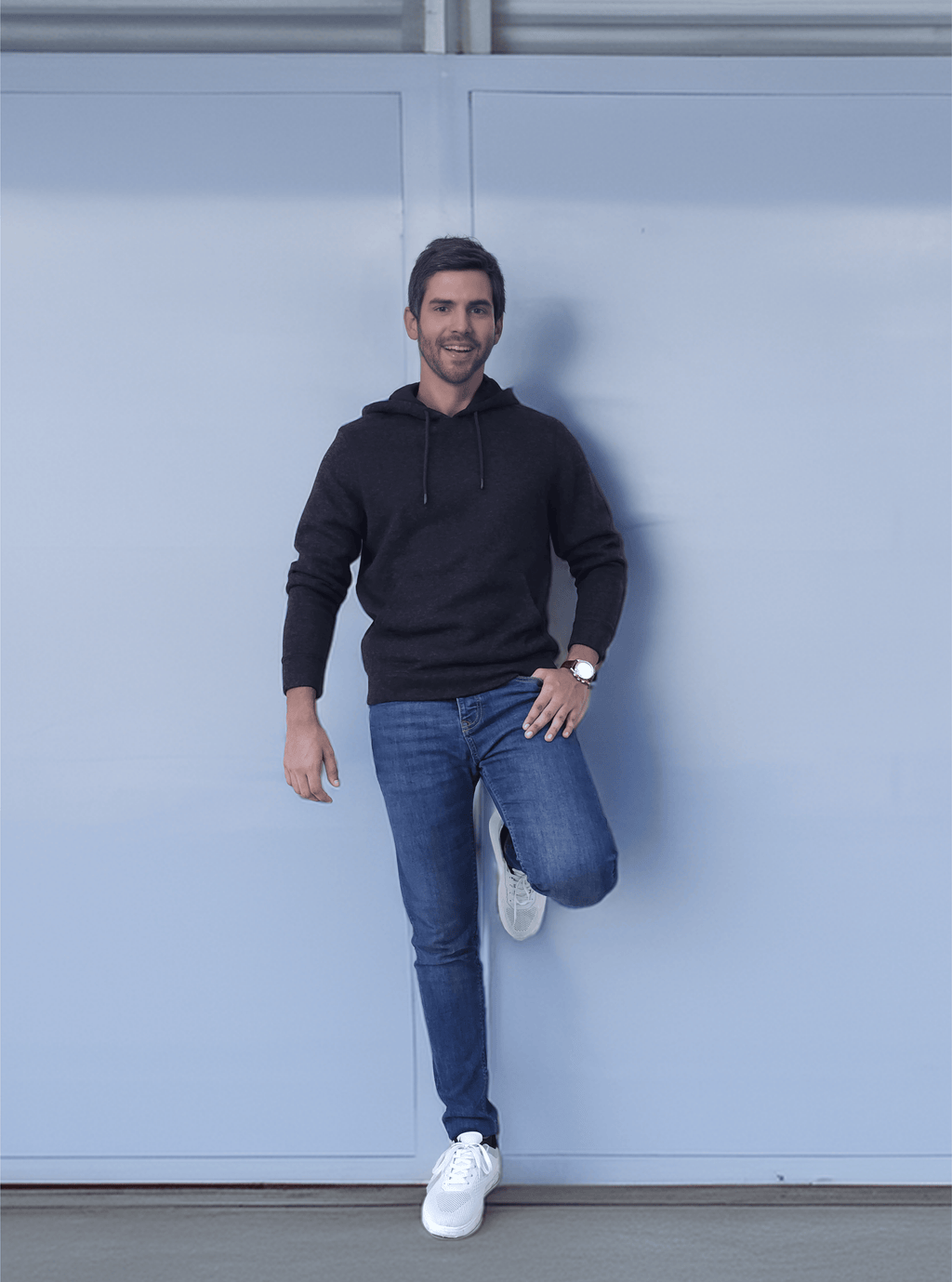 Men's Textured Fleece Hoodie Comfy Casual Soft Warm Outdoor Winter Spring Sweatshirt With Kangaroo Pockets - Black