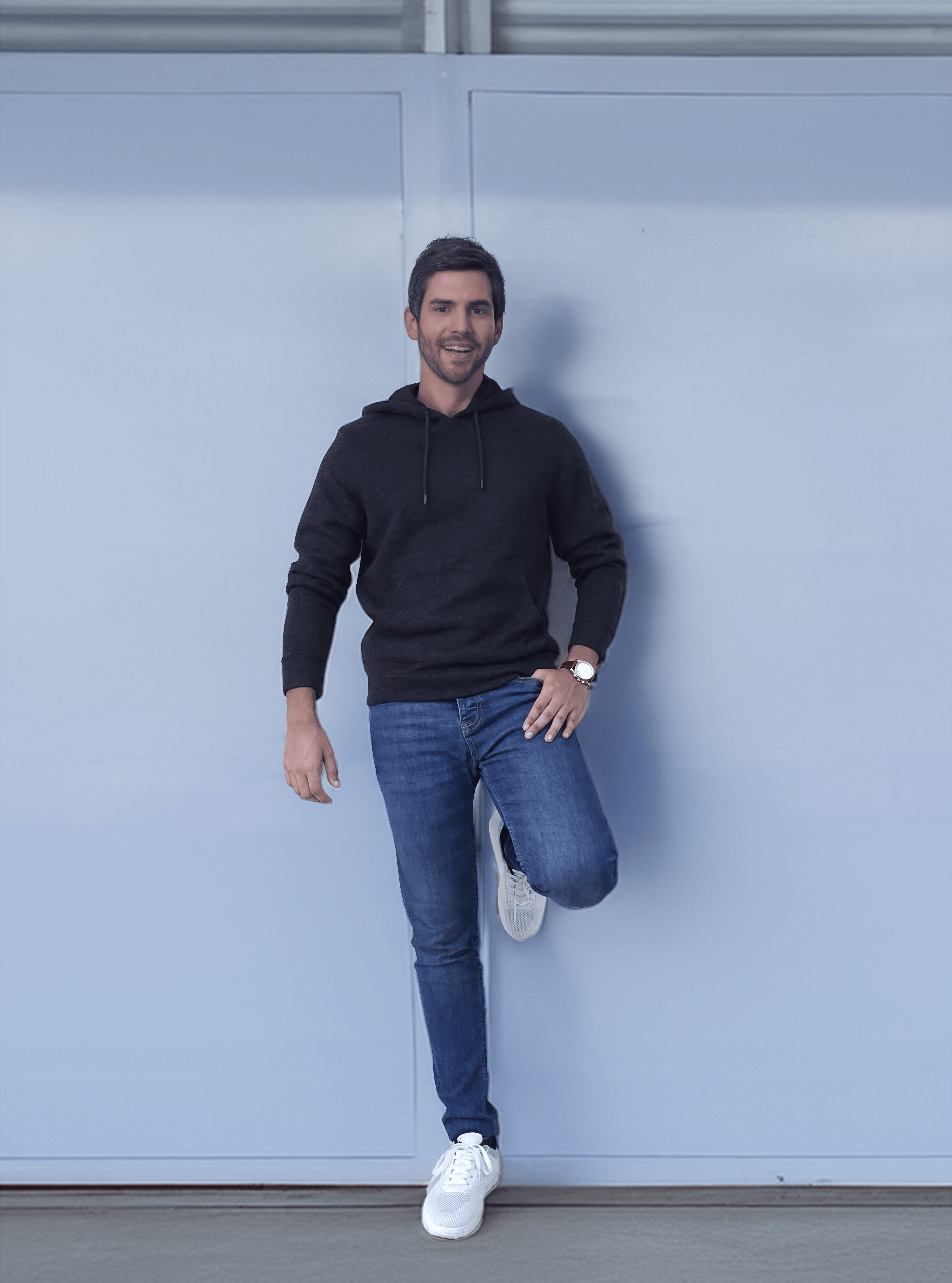 Men's Textured Fleece Hoodie Comfy Casual Soft Warm Outdoor Winter Spring Sweatshirt With Kangaroo Pockets - Black