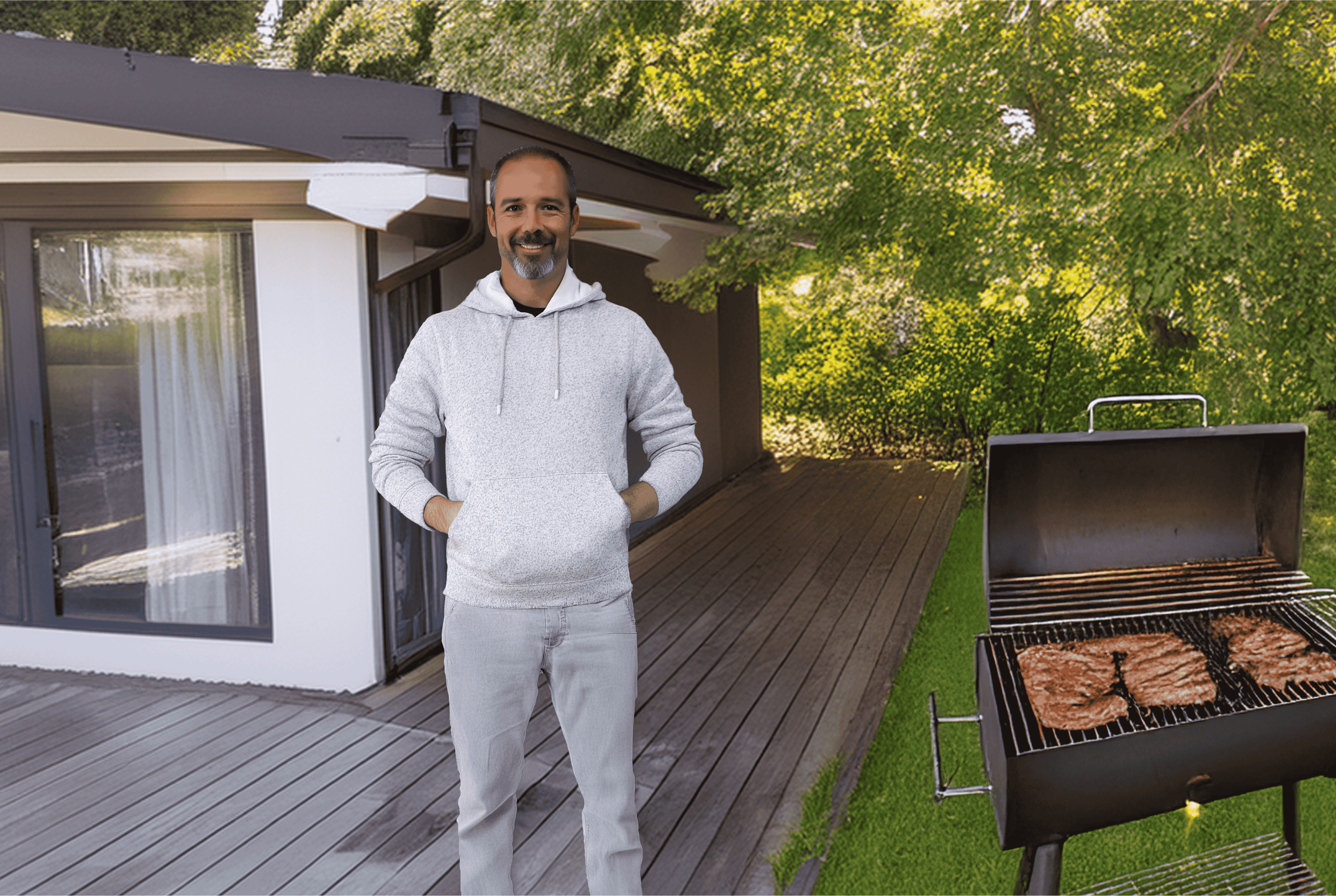 Men's Textured Fleece Hoodie Comfy Casual Soft Warm Outdoor Winter Spring Sweatshirt With Kangaroo Pockets - White