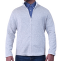Men's Textured Fleece Jacket | Full-Zip Lightweight Outdoor Coat, Soft & Windproof - White