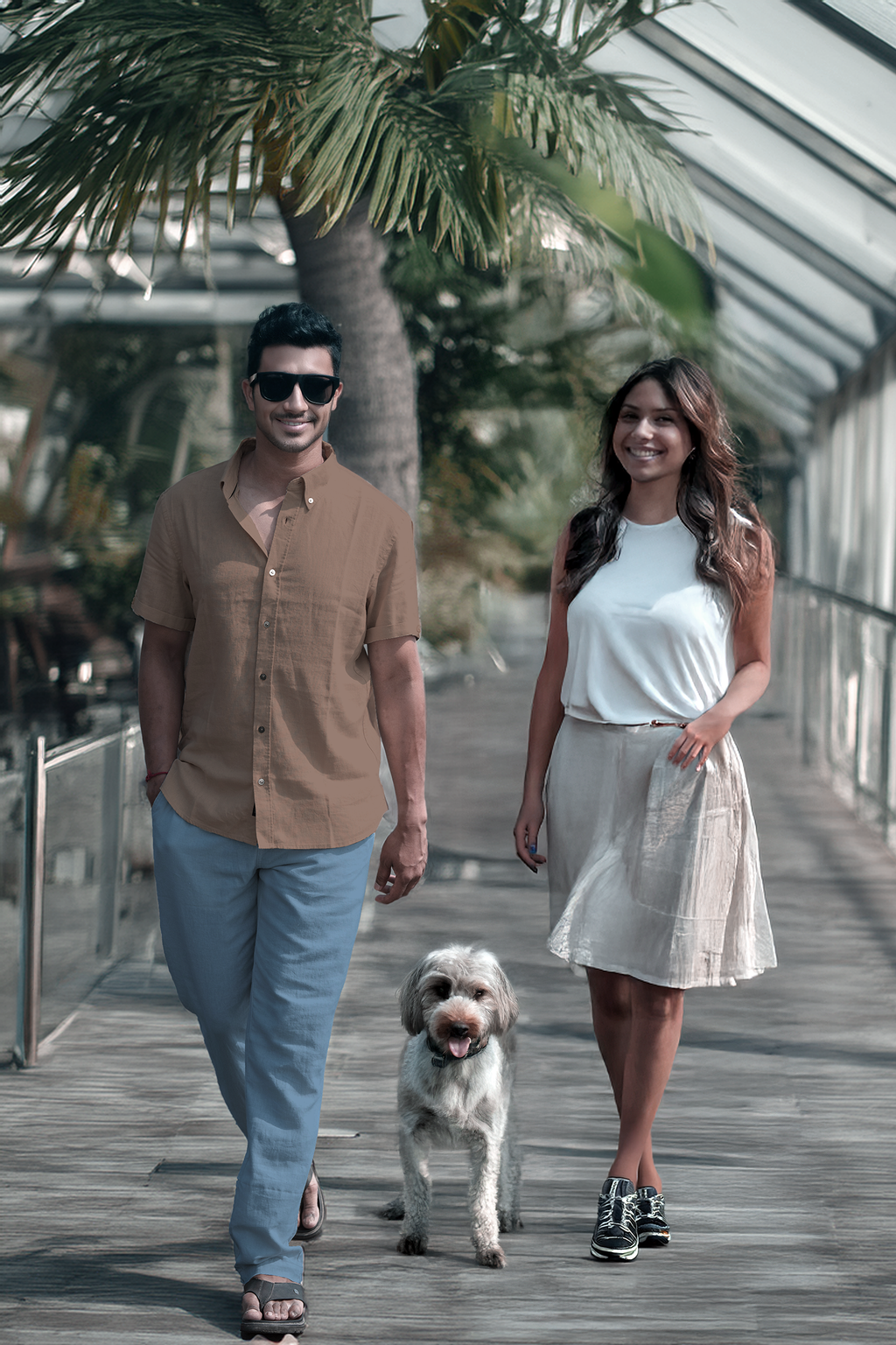 Men’s Linen Blend Short Sleeve Casual Shirt for Vacation, Holiday, Casual Party, Lightweight Button Down Shirt - Coffee