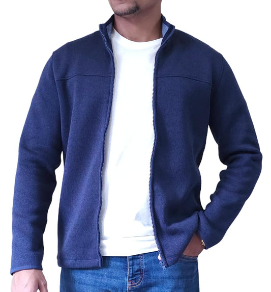SOHOCOUNTY Men's Textured Fleece Full ZIP Lightweight Casual Jackets Soft Warm Windproof Outdoor Coats Sweatshirt