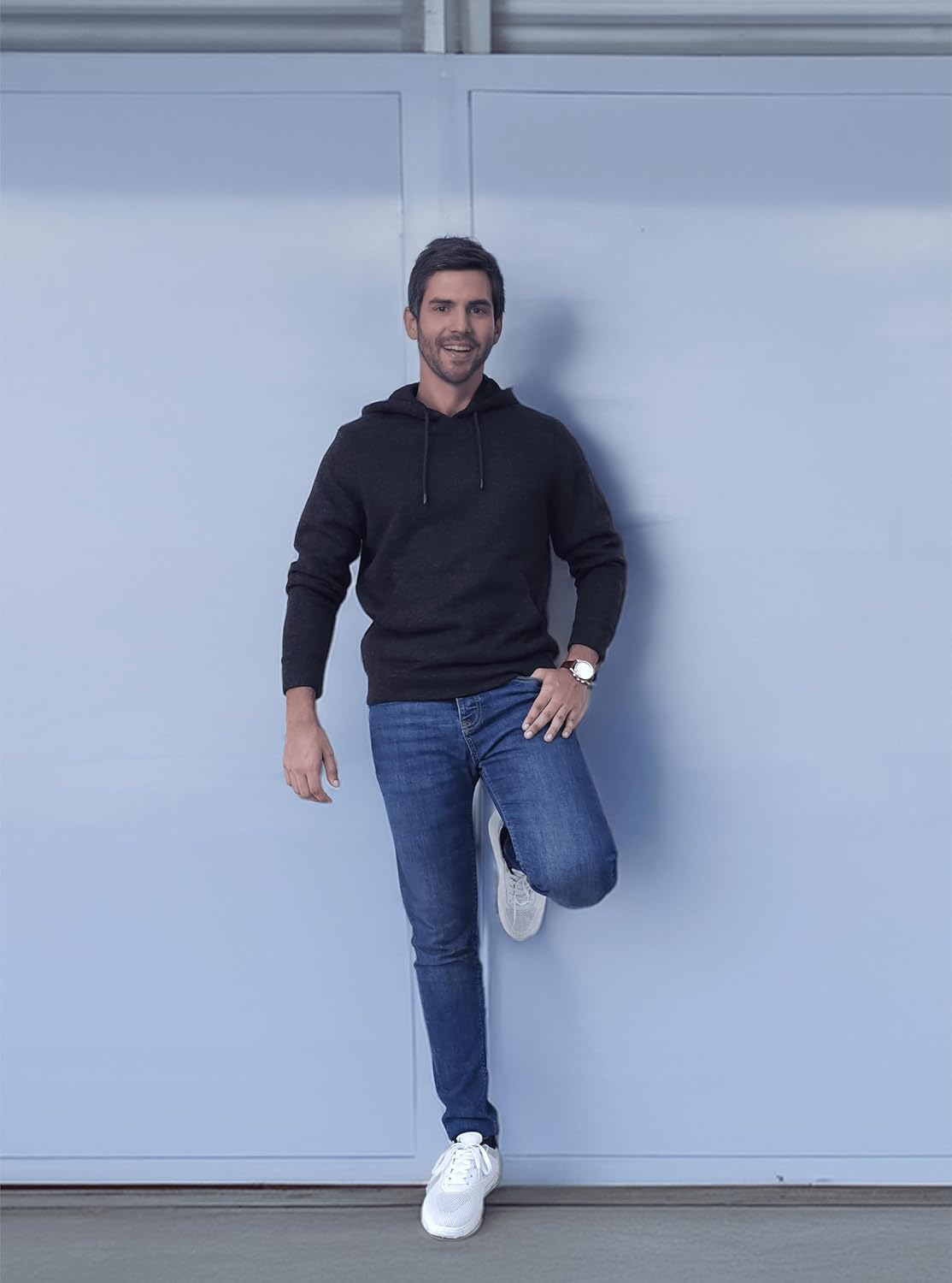 Men's Textured Fleece Hoodie Comfy Casual Soft Warm Outdoor Winter Spring Sweatshirt With Kangaroo Pockets