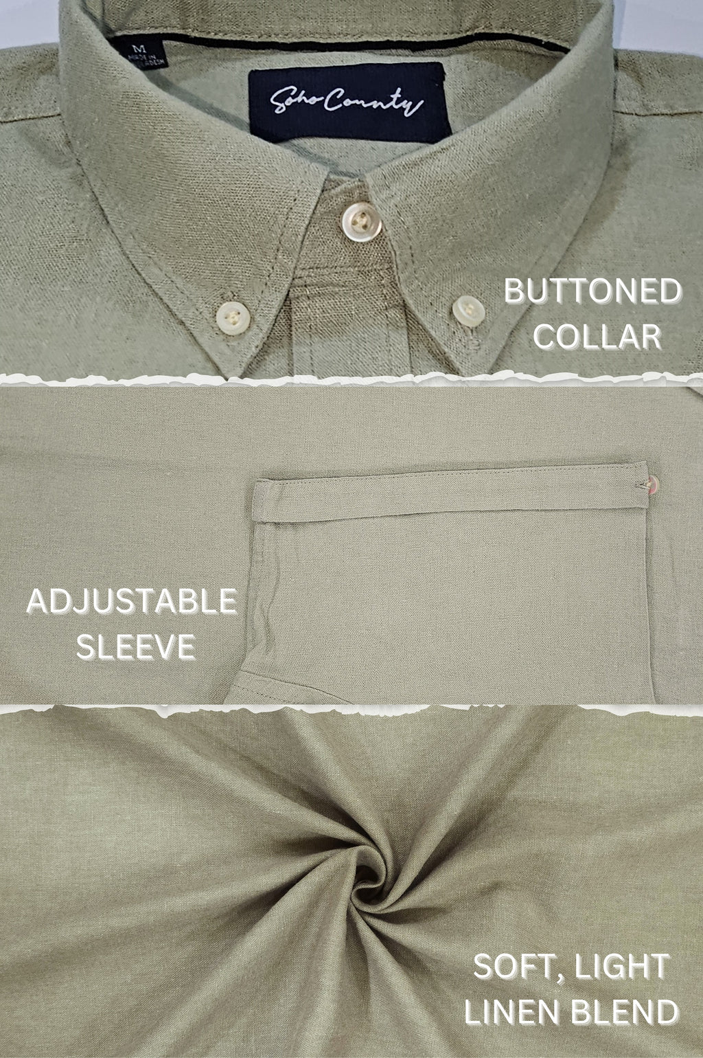 Men’s Linen Blend Short Sleeve Casual Shirt for Vacation, Holiday, Casual Party, Lightweight Button Down Shirt - Tea