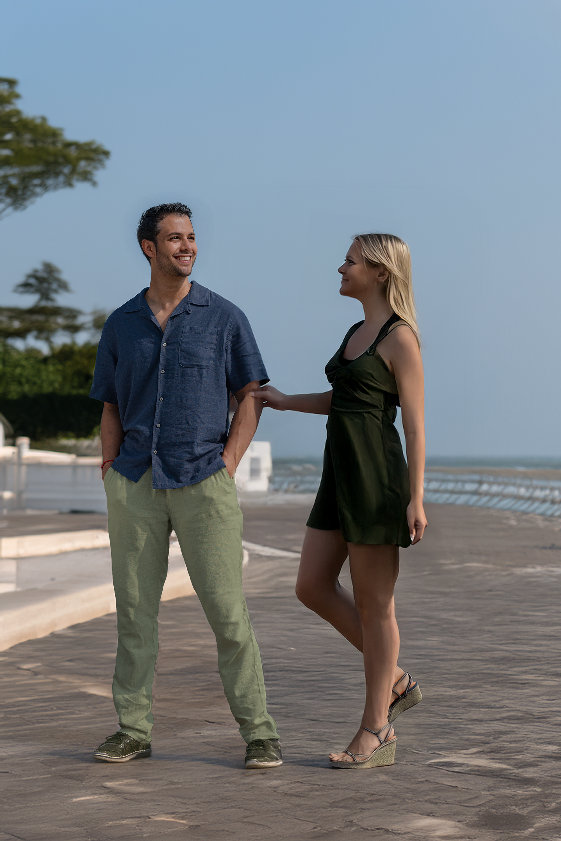 Men's Linen Blend Casual Lightweight Pants, Straight Legs, Functional, Comfortable Pants for a Relaxed Experience - Tea