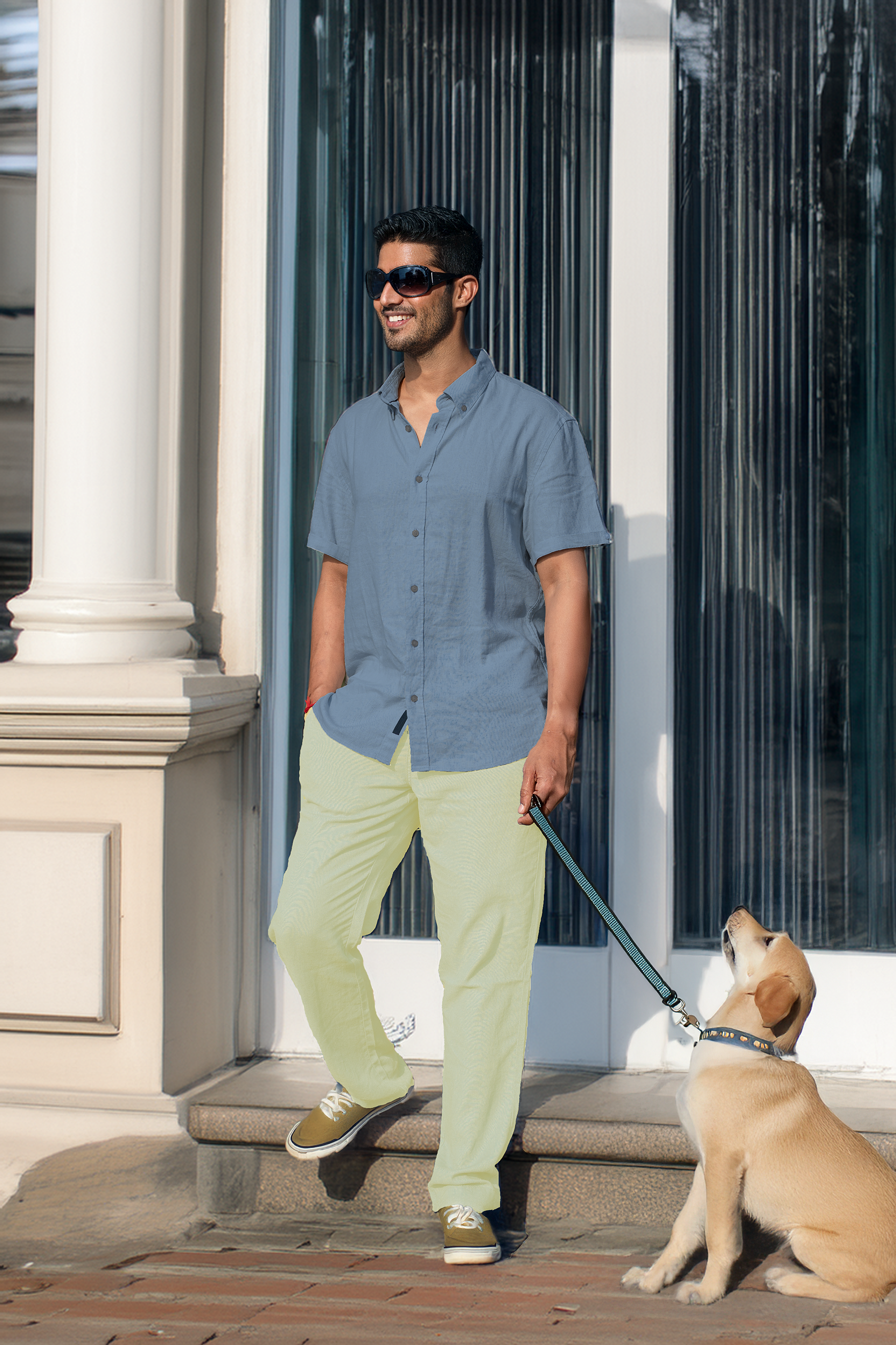 Men's Linen Blend Casual Lightweight Pants, Straight Legs, Functional, Comfortable Pants for a Relaxed Experience - Tea