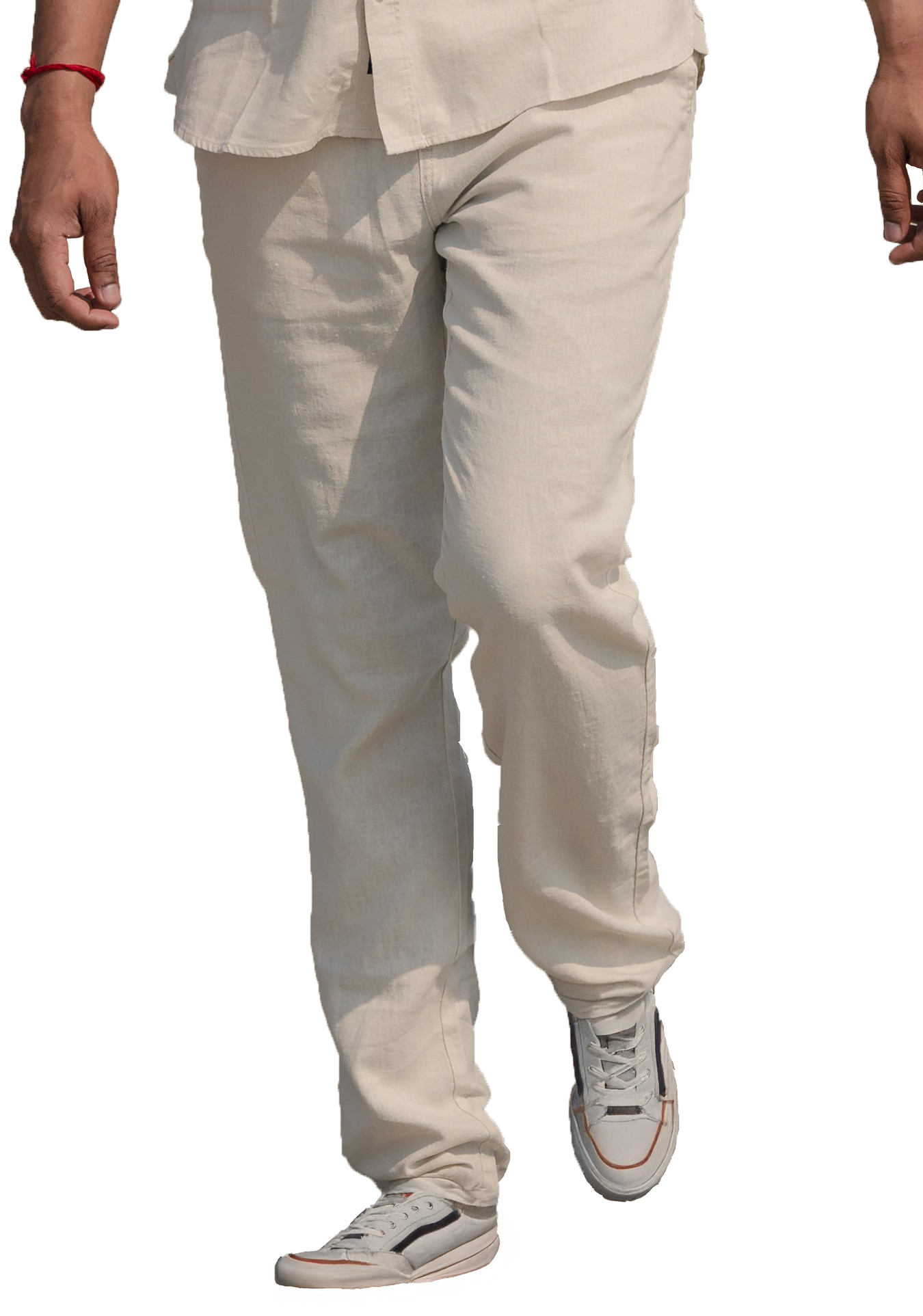 Men's Linen Blend Casual Lightweight Pants, Straight Legs, Functional, Comfortable Pants for a Relaxed Experience - Oatmeal