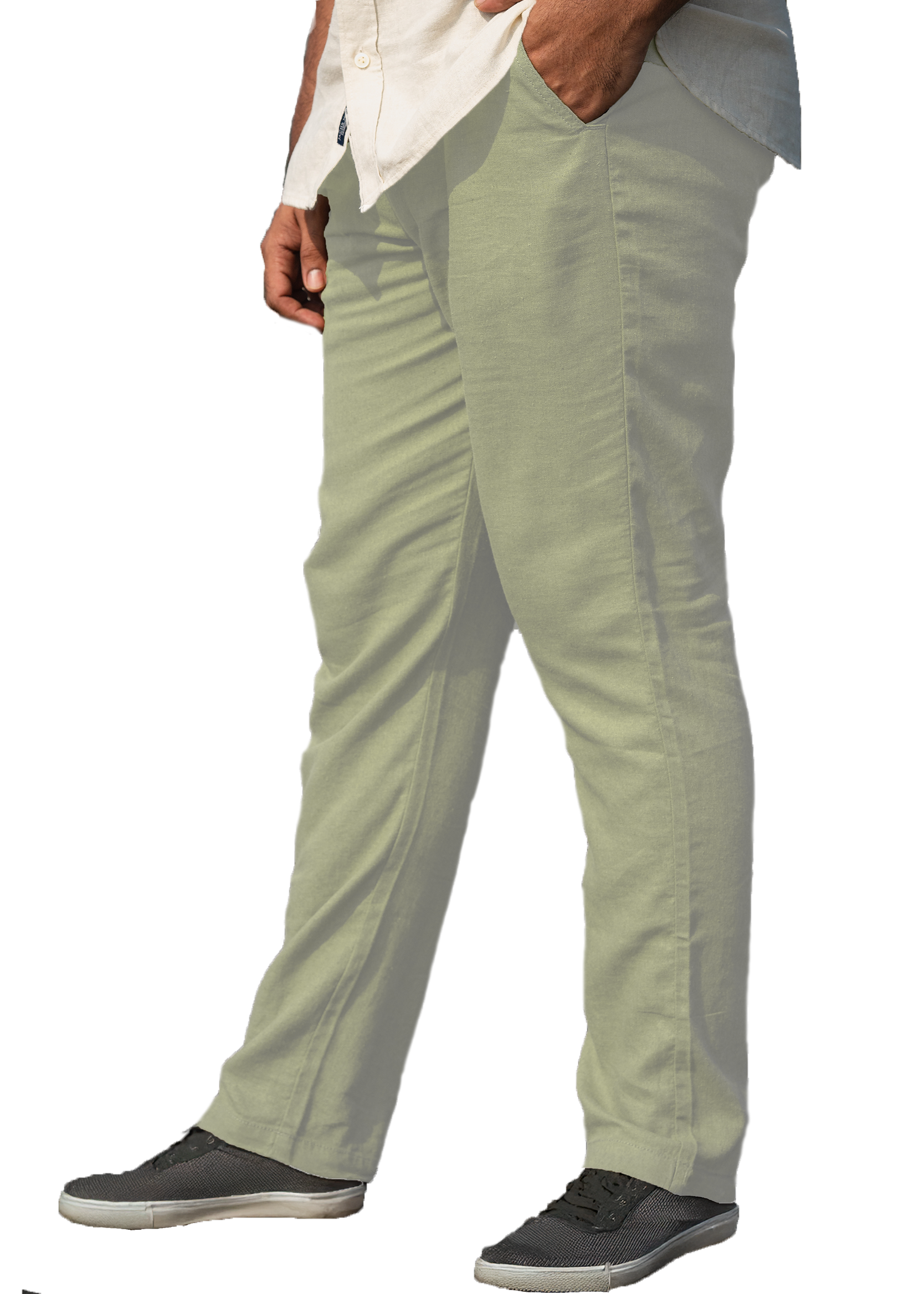 Men's Linen Blend Casual Lightweight Pants, Straight Legs, Functional, Comfortable Pants for a Relaxed Experience - Tea