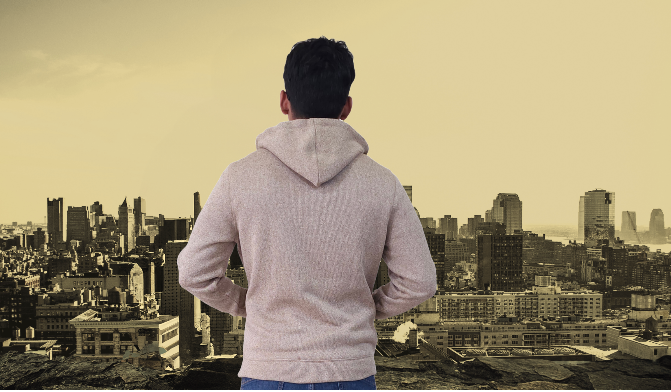 Men's Textured Fleece Hoodie Comfy Casual Soft Warm Outdoor Winter Spring Sweatshirt With Kangaroo Pockets - Brown