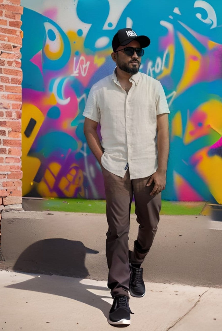 Men's Linen Blend Casual Lightweight Pants, Straight Legs, Functional, Comfortable Pants for a Relaxed Experience - Coffee