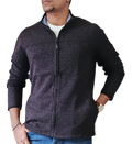 Men's Textured Fleece Jacket | Full-Zip Lightweight Outdoor Coat, Soft & Windproof - Black